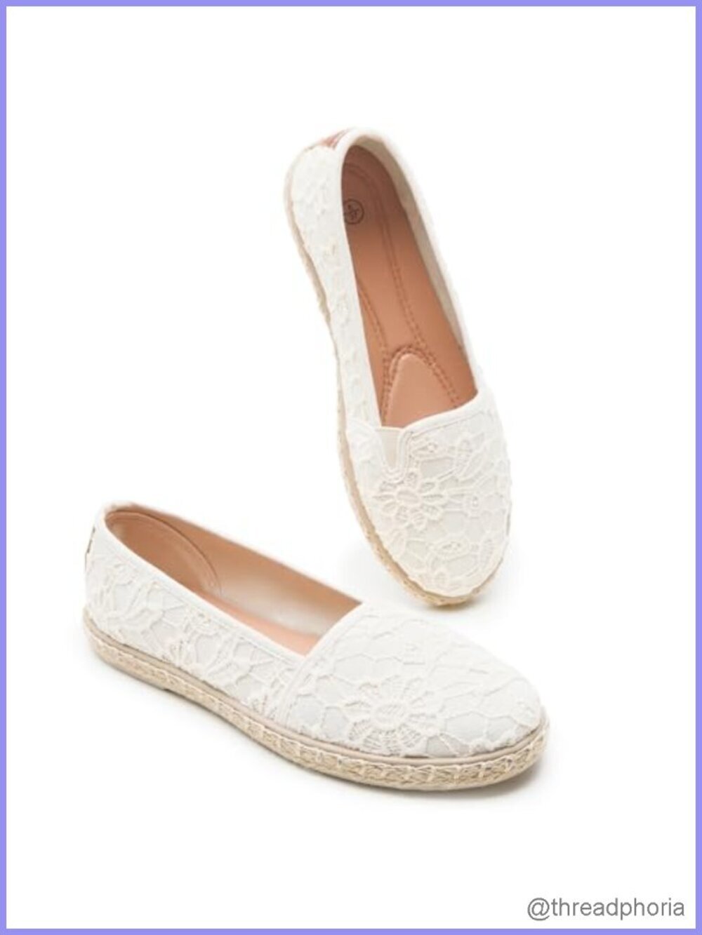 White Lace Ballet Flats Flower Embroidered Comfortable Dress Flats Memory Foam